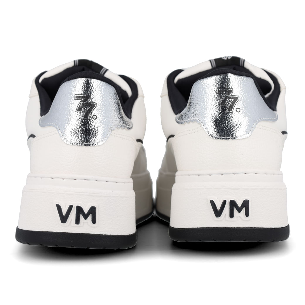 Via Marte Tenis Casual 223007-01 Branco-Milk-Preto-Prata New Floater-Napa-Napa-Metal Dakar_8_999999992675562_30